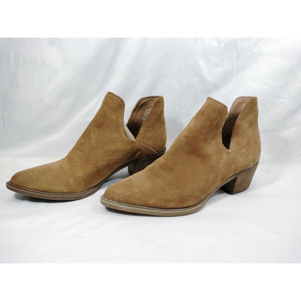 Steven by Steve Madden Dextir Tan Suede V-Cut Ankle Booties Pointed Toe